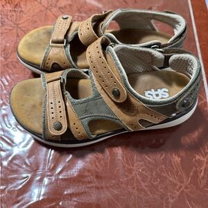 SAS Tan and Olive Sandals